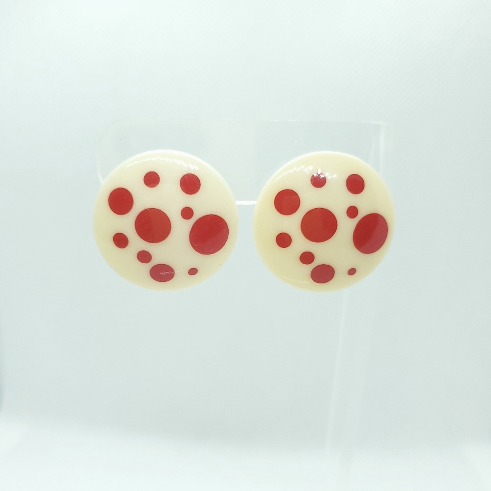 Vintage Red Polkadot Earrings